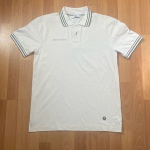 Vintage BMW Golfsport Polo White Shirt Short Sleeve Men Small Made in Portugal